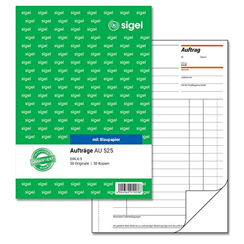 Preisvergleich Produktbild SIGEL AU525 Auftragsbuch A5, 2x50 Blatt