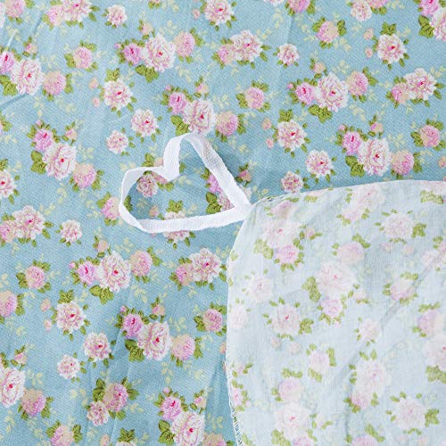Softta Vintage Girls Kids Shabby Flower 100% Cotton Full Bedding Set 3Pcs Duvet Cover Set Farmhouse W Lace Ruffle Rural Floral Full Size Green Garden #TOP3