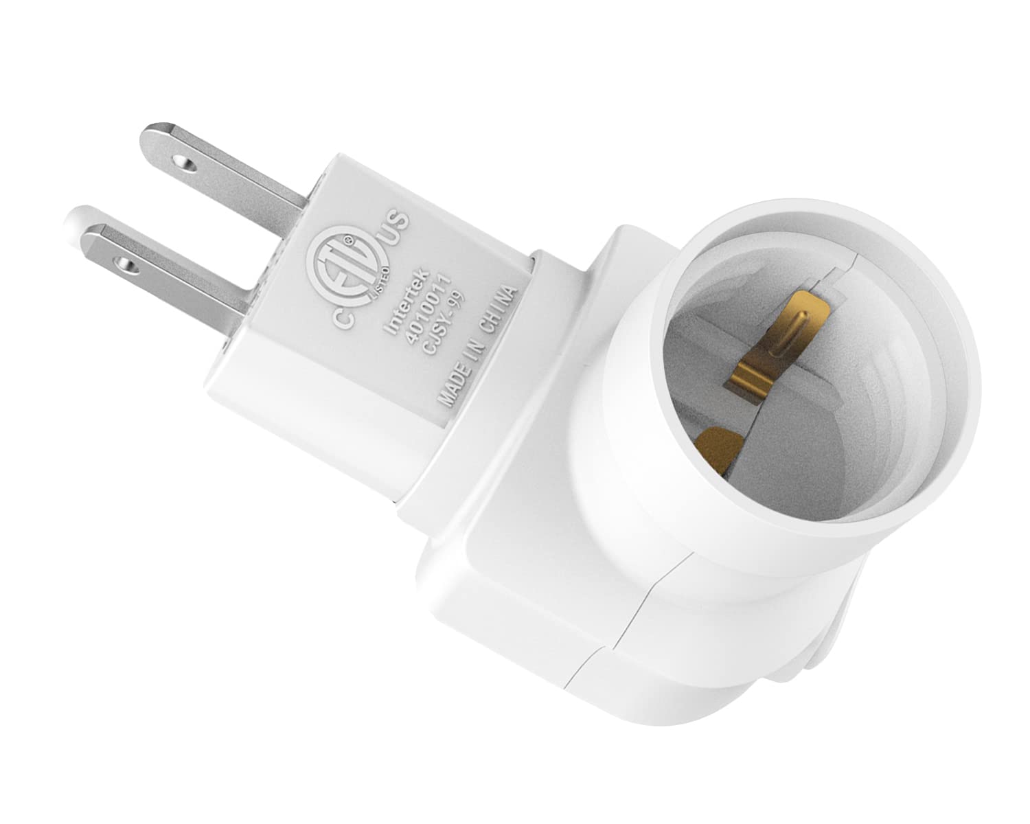 Borju Plug in Light Socket Outlet to Socket Adapter 360 Rotatable Plug with On Off Switch ETL Listed