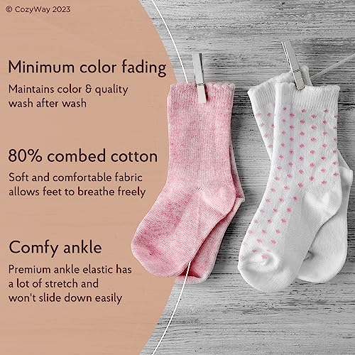 Cozyway Baby Tights For Girls - Cable Knit Cotton Leggings, Stockings, White/Light Gray/Black, 3 Pack, 0-6 Months #TOP1