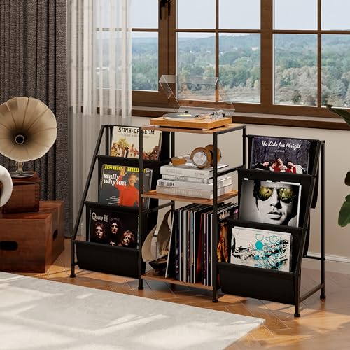 Image of EXOTICA Record Player Stand with 6-Tier Vinyl Storage for Up to 200 Albums