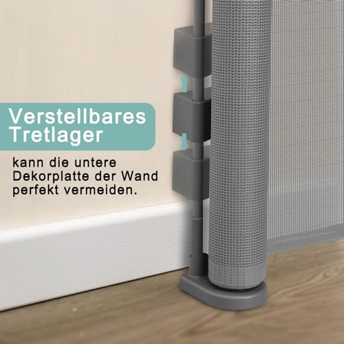 Einziehbares Hundegitter ohne Bohren, Kein Bohrer Ausziehbare Babygitter für Treppen Erweiterbar auf bis zu 150 cm breites Hundegitter für Türen, Flure, drinnen und draußen