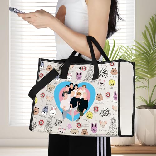 Image of JNIAP Korean Group Stay Tote Bag Korean Group Stay Gifts Korean Music Lover Gifts Korean Music Shoulder Bag Stay Merchandise