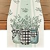 Artoid mode buffalo plaid eucalyptus vases summer table runner spring kitchen dining table decoration for home party decor 13×72 inch  urban country home decor
