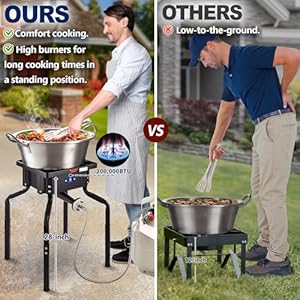 Arc 200000btu propane burner camp stove for outdoor cookingwith removable legsideal for woks skillets and pots  urban country home decor