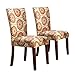 HomePop Parsons Upholstered Accent Dining Chair, Set of 2, Orange Suzani