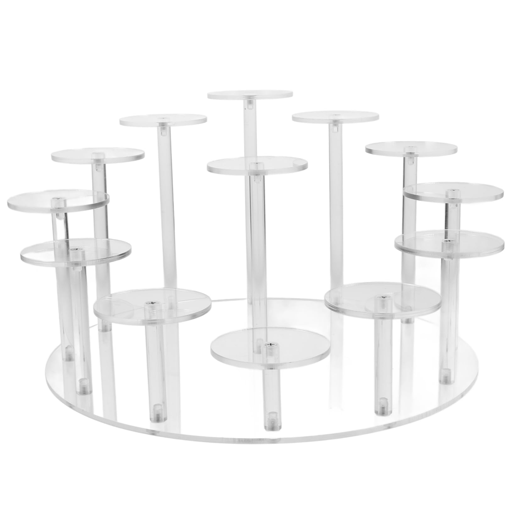 SOLUSTRE Compact Acrylic Display Stand Riser Shelf Modern Cake Stand for Figurines Perfume Dessert Accessories