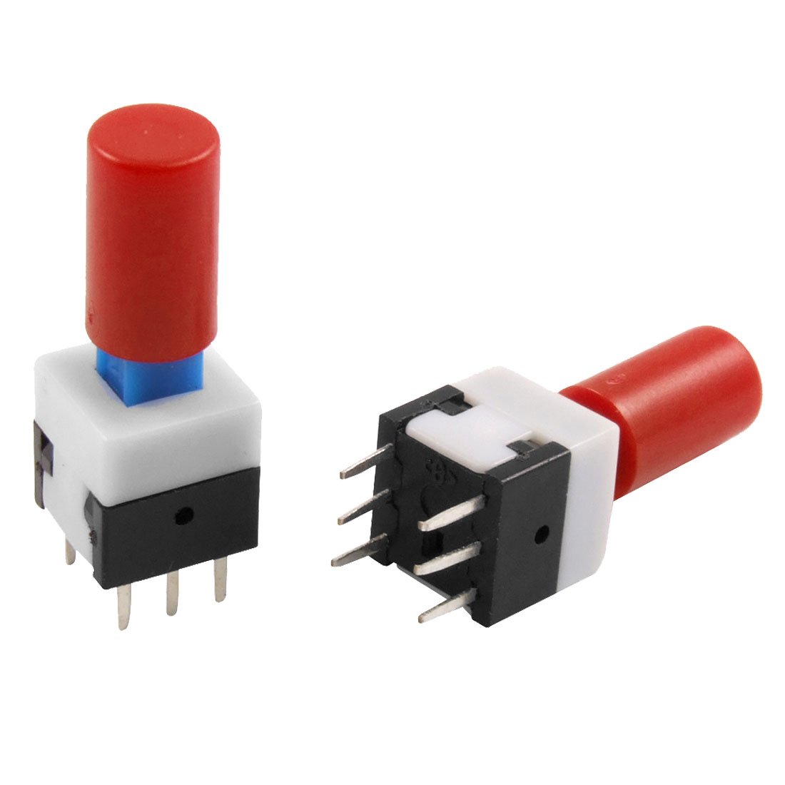 Qtqgoitem 10pcs Red Cap 6Pin DIP PCB Mount Momentary Tact Push Button Switch (Model: 7af 9e4 85a 33f feb)