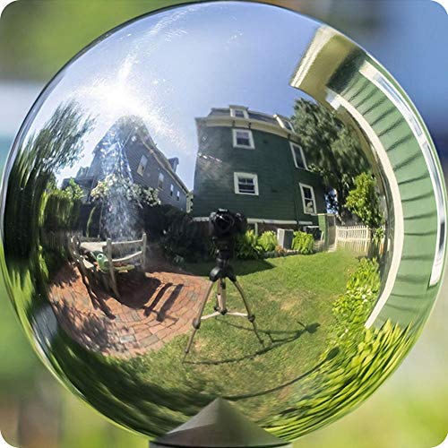 FixWhat 12 in Gazing Ball,Silver Stainless Steel Mirror Globe,Polished Reflective Smooth Garden Sphere,for Garden Home Decoration with Colorful Shiny Addition - Thumbnail 6