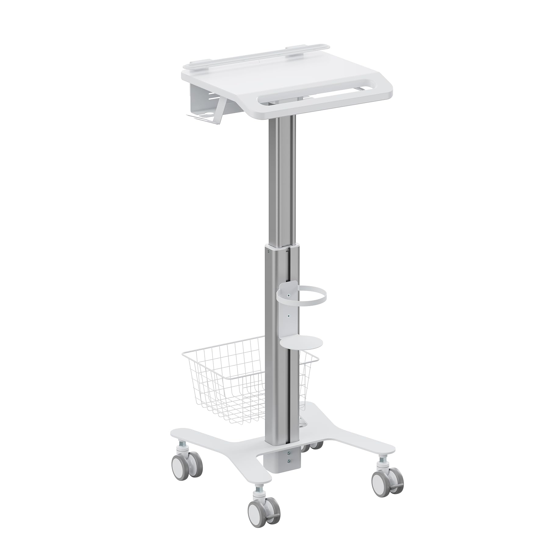 Carro para Equipos médicos con Soporte para Tablets 7.9"-11", Altura Ajustable 80-120 cm