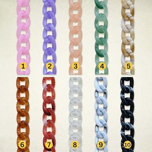 Image of SATRA TRADERS Matt Acrylic Chain | Size : H-20mm W-14mm | Qty : 1mtr | AC07 | 7-Red
