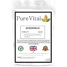 Acidophilus 20 Billion CFU Capsules | Lactobacillus Acidophilus Live Culture Supplement | 30 Capsules | By PureVital