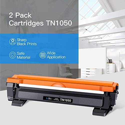 LxTek TN1050 Toner Cartridge Compatible with Brother TN-1050 TN1050 for DCP-1510 DCP-1610W DCP-1612W DCP-1512 MFC-1910W MFC-1810 HL-1212W HL-1210W HL-1210W -11122 (Black, 2 Pack)
