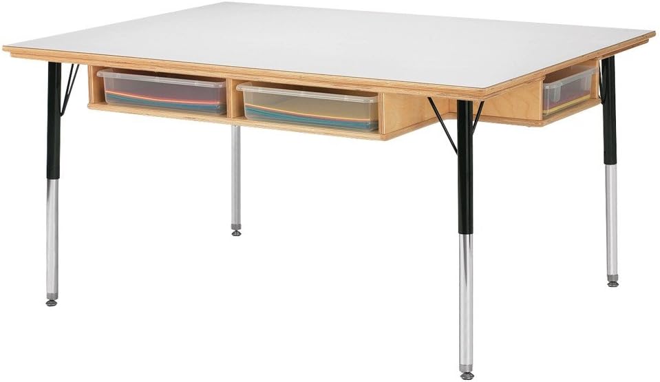 Jonti-Craft Table with Storage and Colored Paper-Trays, 15"-24" Height
