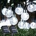 Joomer 2 Pack Globe Solar String Lights, 20ft 30 LED Outdoor Bulb String Lights,Waterproof 8 Modes Solar Patio Lights for Patio, Garden, Gazebo, Yard, Outdoors (White)