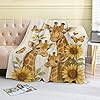 coedoaes Giraffe Family Fleece Blanket,50x60in,Cute Giraffes Sunflower Butterfly Heart Neutral Throw Blankets,Soft Cozy Lightweight, Ideal for Bed Living Room Home Farmhouse Lovers Decor,Gifts #1
