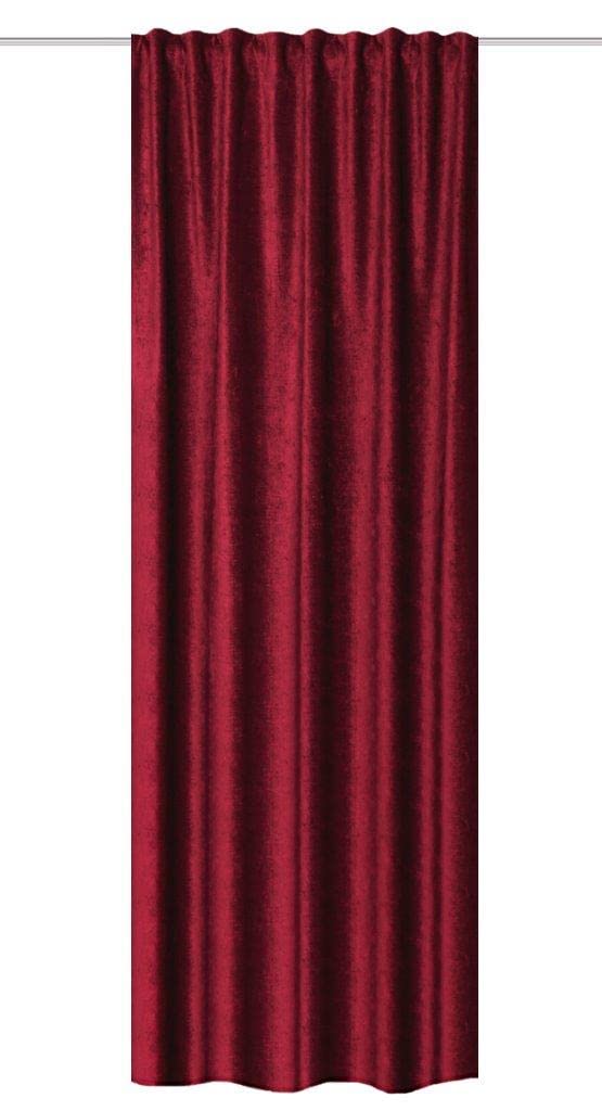 HOME WOHNIDEEN 85987 | Vorhang Thermo, Kombibandschal aus Thermo-Chenille, 245 x 135 cm (Höhe x Breite), Farbe: Bordeaux