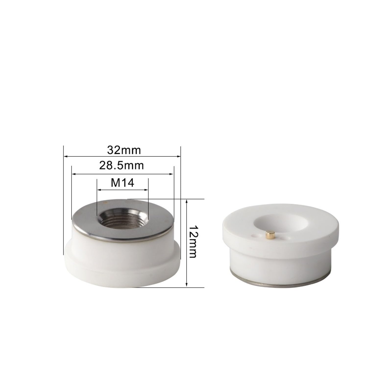 Wysokiej jakości element mocujący dyszę ceramiczną 28/32 mm do głowicy do cięcia laserem światłowodowym - trwała i odporna na zużycie dysza O/E/M, 1 szt.(32mm)