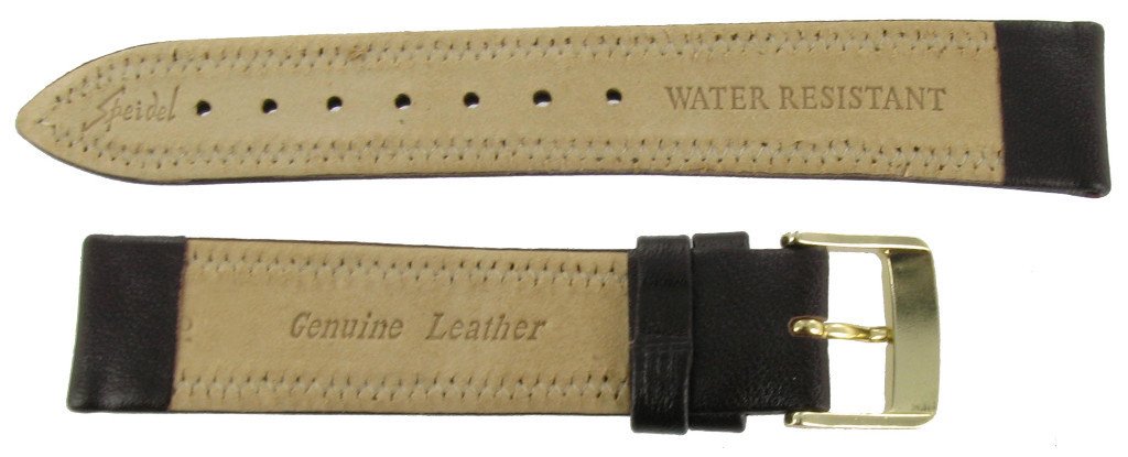 12mm Milano Water Resistant Royal English Leather Stitched Brown Watch Band