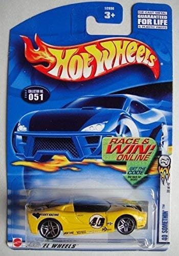 Hot Wheels Amarillo 40 SOMETHIN '# 51 Series 39 de 42 Race & Win Online tarjeta