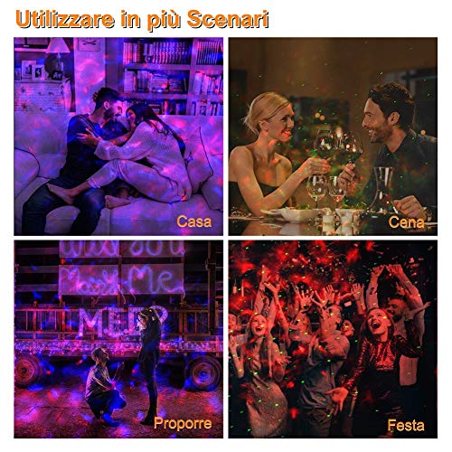 Lampada Proiettore Stelle, Luce Notturna Bambini con 21 Modalità, LED Lampada Musicale Romantica Cielo Stellato, con Telecomando, Timer, Altoparlante, Bluetooth, Regalo per Adulto, Bambini - Image 4