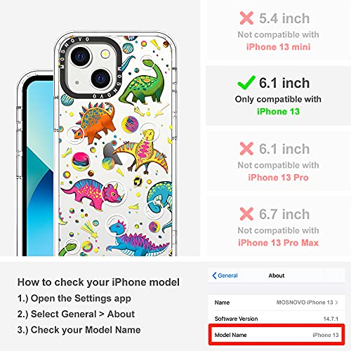 Mosnovo Compatible With Iphone 13 Case, Dinosaur Planet Print For Girl Women Men [ Buffertech™ Impact ] Transparent Tpu Bumper Clear Phone Case Cover Designed For Iphone 13 6.1 Inch #TOP1