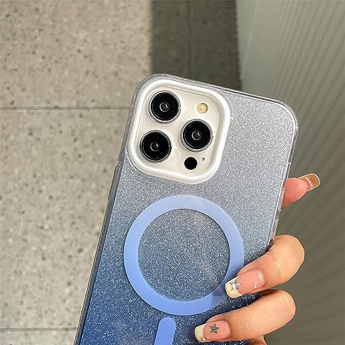 Étui de chargement sans fil à paillettes ENILSA pour iPhone 14 coque acrylique vert