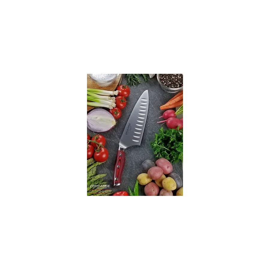 Ergo-Chef-Crimson-Series-Bamboo-Block-Knife-Set-Forged-High-Carbon-X50CrMoV15-German-Stainless-Steel-Full-Tang-Durable-G10-Handles-15pc-Block-Set Ergo Chef Crimson Series Bamboo Block Knife Set Forged High Carbon X50CrMoV15 German Stainless-Steel, Full Tang, Durable G10 Handles (15pc. Block Set)