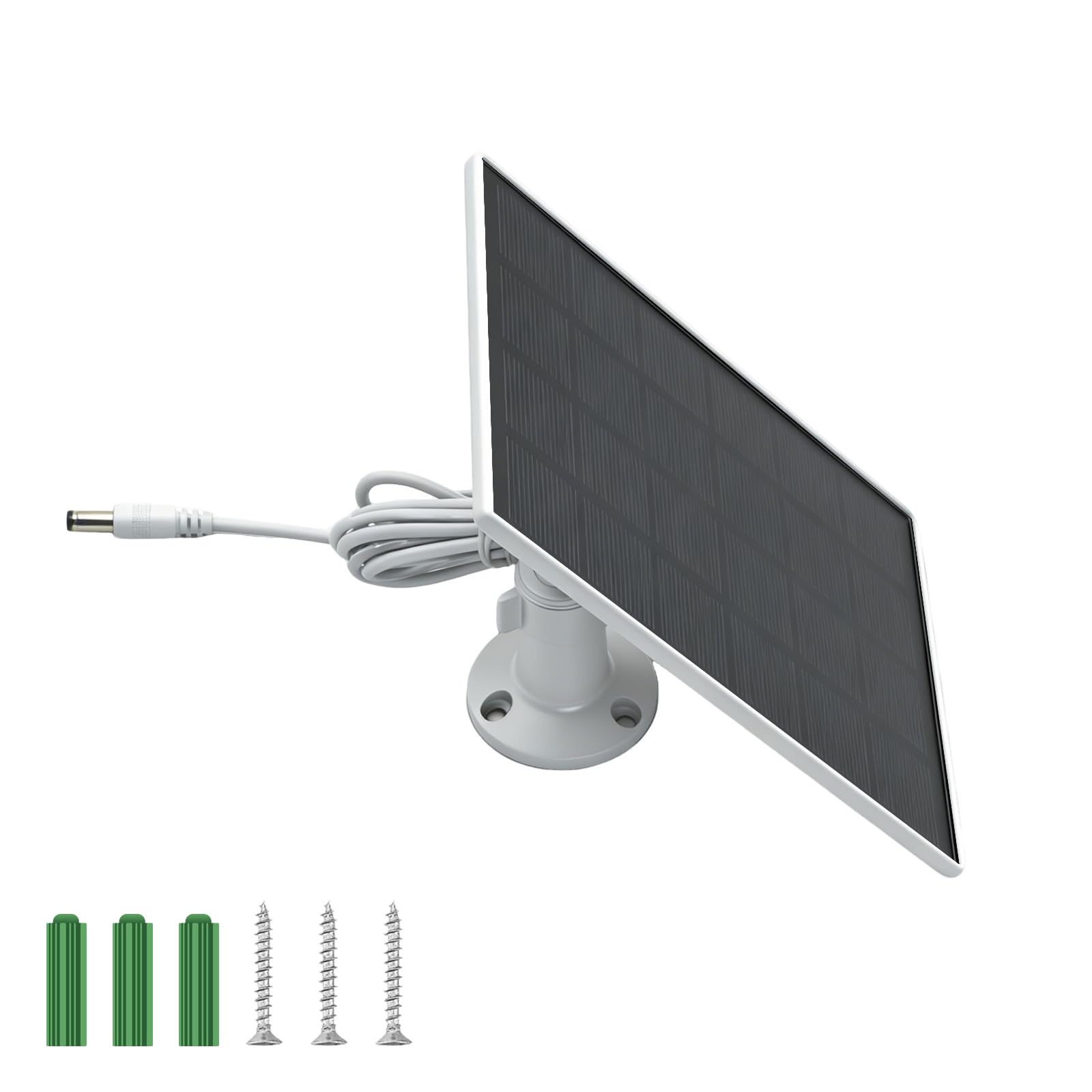 Solar Panel for Security Camera, Solar Panel with 2m DC Cable (White)