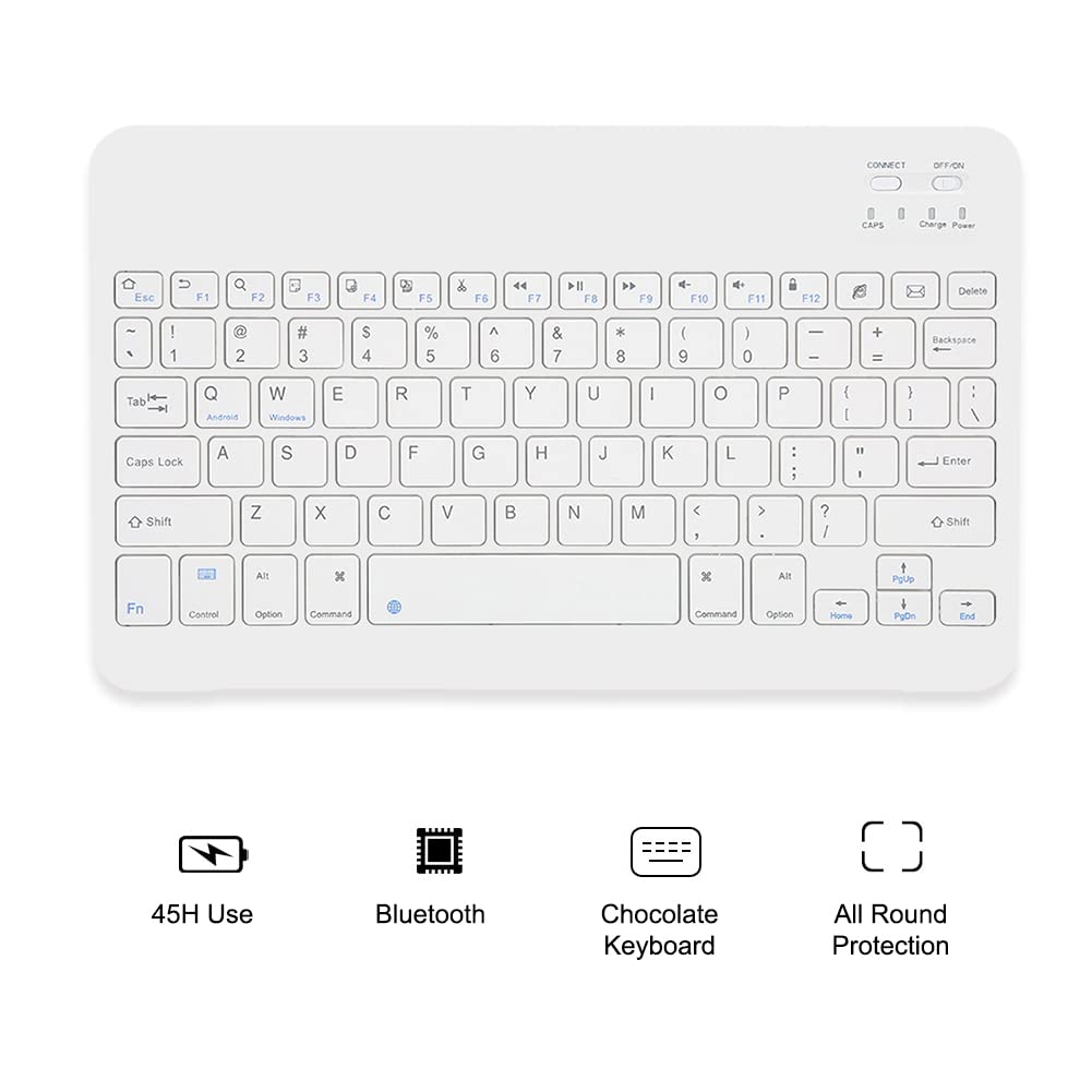 Sojare 9,7'' ~ 10,1'' tablet laptop uniwersalny pokrowiec ochronny PU + klawiatura Bluetooth do Android/OS/WIN, uniwersalne etui na tablet + stojak, wodoodporna osłona folio ze skóry PU
