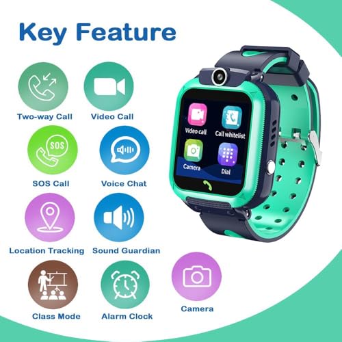 Image of SeTracker Connect2Kidz 4G Lite-L2 Smart Watch for Kids - Green, Safe Voice & Video Calling 4G Smartwatch for, Girls & Boys | SOS Alerts, Watch with Free Charger PIR Sensor Light