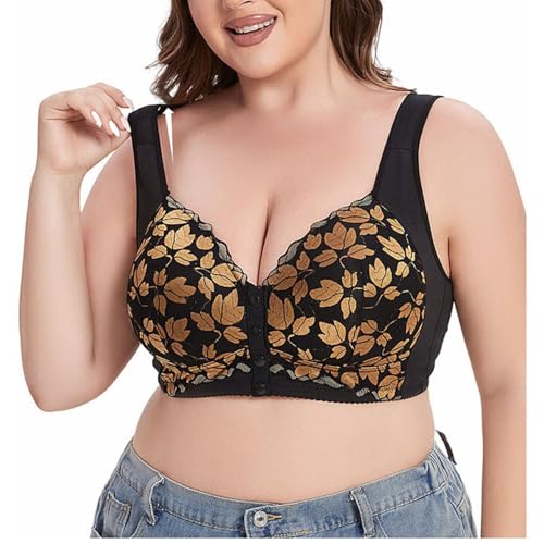 Ctreela Gathering Push up Everyday Bras Anti Sagging Underwear Plus Size U-Back Bralette Front Closure Bra for Big Breast2