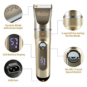 Rechargeable Dog Grooming Kit, Low Noise Electric Pets Hair Trimmers Shaver Shears for Dogs and Cats Rechargeable Dog Grooming Kit, Low Noise Electric Pets Hair Trimmers Shaver Shears for Dogs and Cats