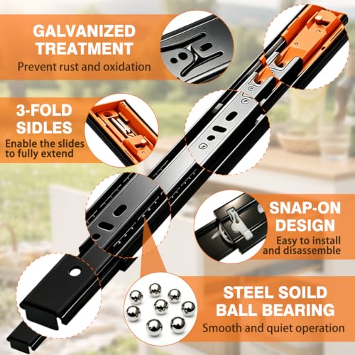 Full Extension Ball Bearing Side Mount 8 Inches Drawer Slides for Bedroom by BALLOREXIAN - Used condition - Image 8