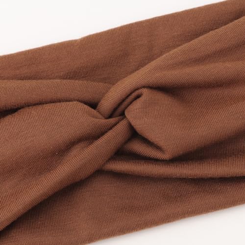 Image of DRESHOW 8 Pack Headbands for Women Yoga Knotted Headbands Elastic Criss Cross Hair Accessories Sports Head Wrap Non Slip