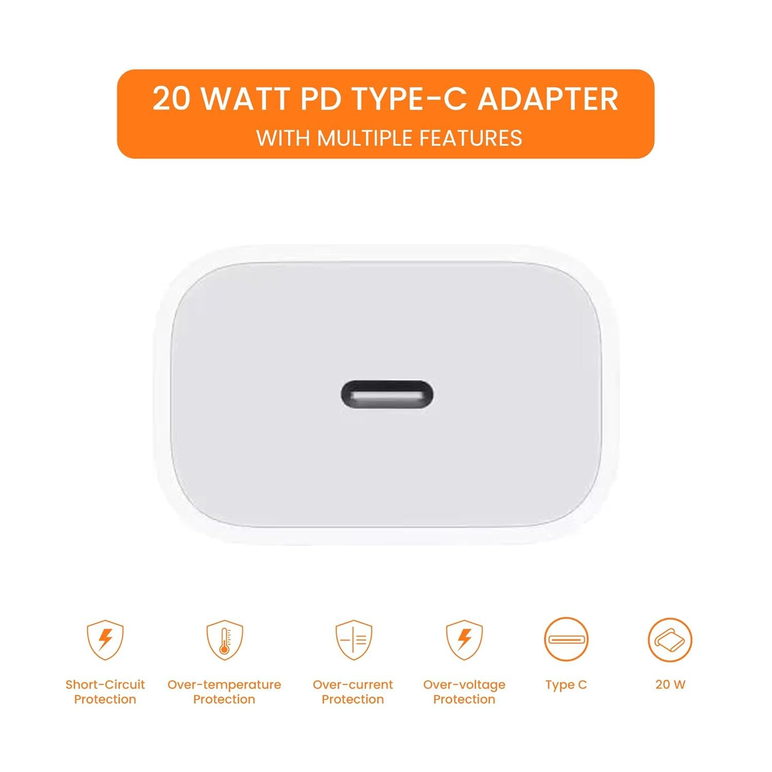 iPhone 20W Apple-Certified USB-C Charger with Lightning Cable | Fast Charger for iPhone 11, 12, 13, 14, XR, XS/PRO/MAX, SE & iPad | MFi Certified Adapter and Charging Cable Combo, White 1
