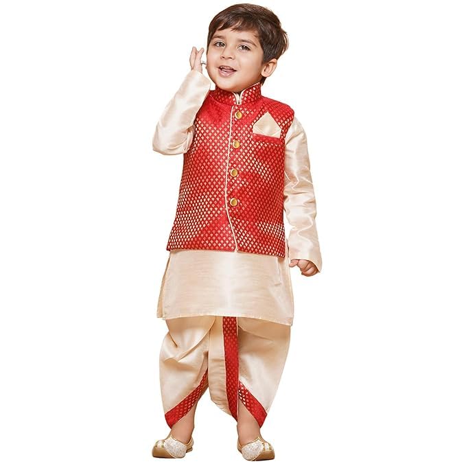 Image of AJ DEZINES Boys Dhoti Kurta Set