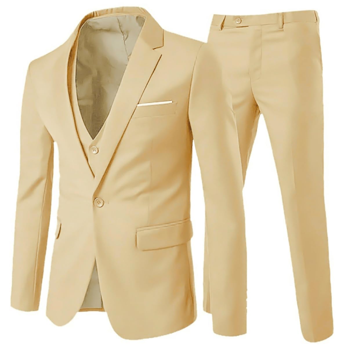 Anzug Herren Slim Fit 3 Teilig Anzüge Herrenanzug Sakko für Hochzeit Business