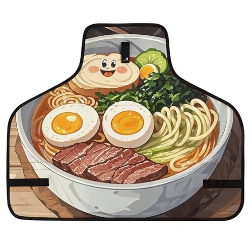 Delantal de trabajo japonés ramen con 8 bolsillos miniatura 1