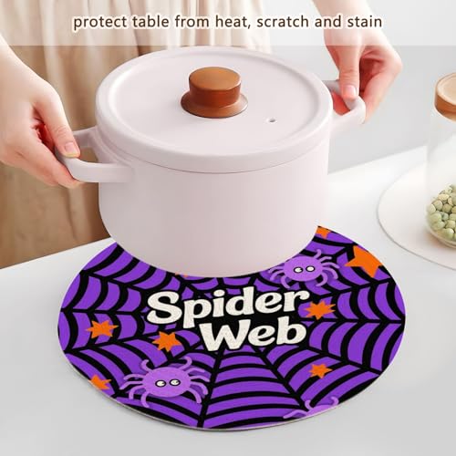 Dessous de plat araignée violette Halloween (lot de 3) de 38,1 cm