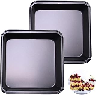 2 Pièces Moule à Gâteau Carré, Antiadhésive Four Plaque à Rôtir, Four Plaque à Rôtir, Plateaux Carrés pour Cuisson au Four, Plateau de Cuisson Antiadhésif, pour Gâteaux, Pain, Pizza