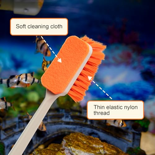 Image of Small Fish Tank Cleaner Brush, Algae Scraper for Aquarium, Glass Aquarium Cleaning Tool, Fish Tank Cleaner Adapted for Glass and Acrylic Aquariums
