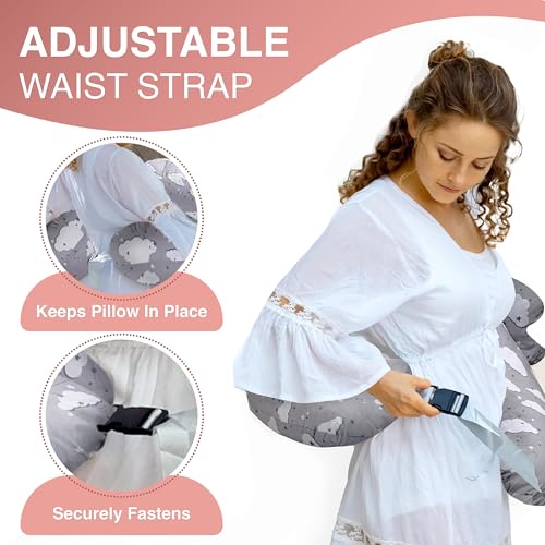 nursing pillow  breastfeeding pillows with security fence for enhanced support amp comfort  removable cotton cover adjustable waist strap newborn essentials must haves baby registry search