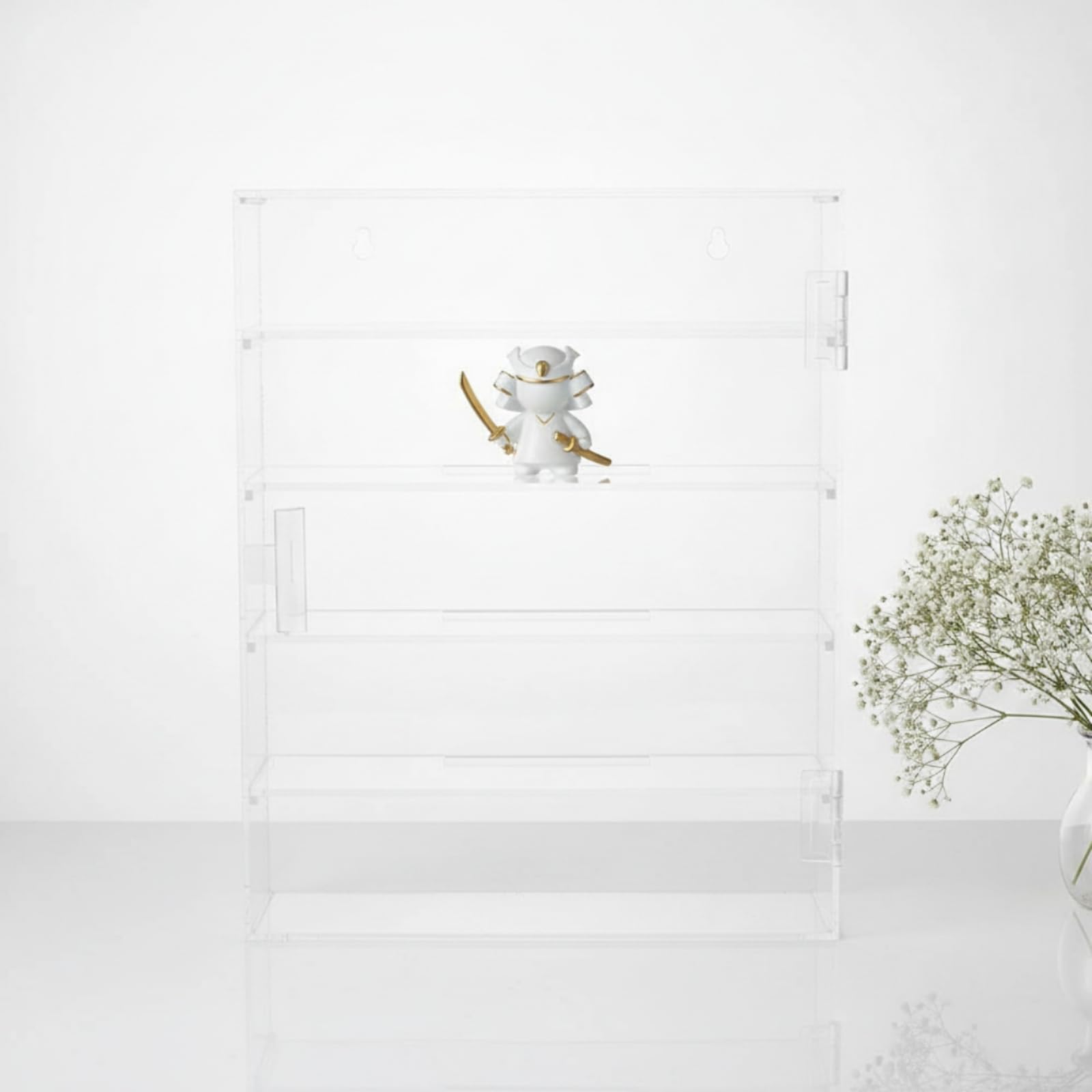 Vitrina Metacrilato Transparente Expositor Pared con Puerta Multi Vitrina Acrílico para Coleccionis, Estudio