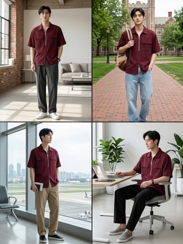 Image of GRECIILOOKS Men's Lycra Blend Regular Fit Tshirt | Mens TShirt's | Polo T- Shirt for Mens | Half Sleeve Polo Neck Tshirt for Men (Available in Plus Sizes)