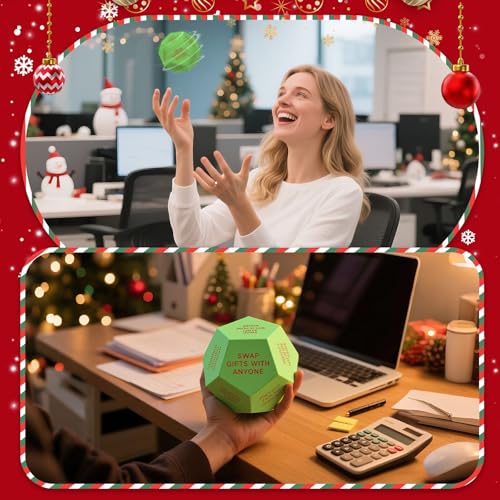 image for oyeftp Santa Swap Gift Exchange Dice, 3 * 3in Exchange Gifts Family Ga