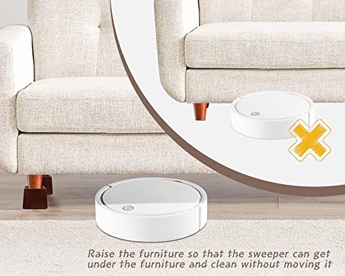 Wood Bed Risers 3 Inch, Square Furniture Risers Set Of 4, Bed Riser Heavy Duty Solid Wooden Risers Support 8000 Lbs, Sofa Riser With Non-Slip Pad,Create Storage Space And Easy Cleaning For The Sweeper #TOP2