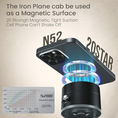 Image of Portronics Hold X Magnetic Vacuum Suction Mobile Holder, Multiple Angle Adjustment, Retractable, Strong Magnetic Attachment, Compatible with iPhone & Android Phone for Car, Desk, Mirror, Glass(Black)