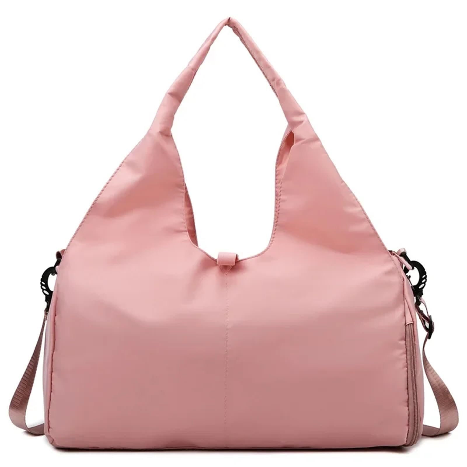 Sporttasche Koffer- und Reisetaschen, Fitnesstasche aus Oxford-Stoff, minimalistische Sporttasche, Handgepäck-Einkaufstasche(Pink)