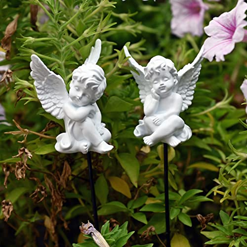Gardenfans Angel Garden Stakes 2 Pack Miniature Angel Fairy Garden Angel Memorial For Potted Plants Fairy Outdoor Garden Accessories thumb #1
